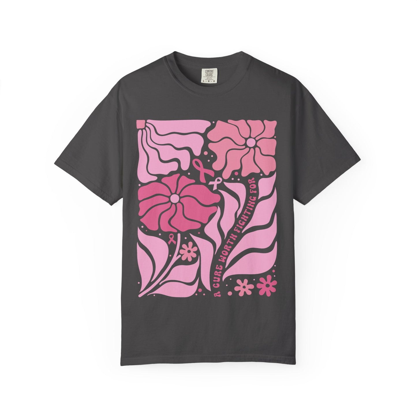 Floral Breast Cancer Awareness Tee