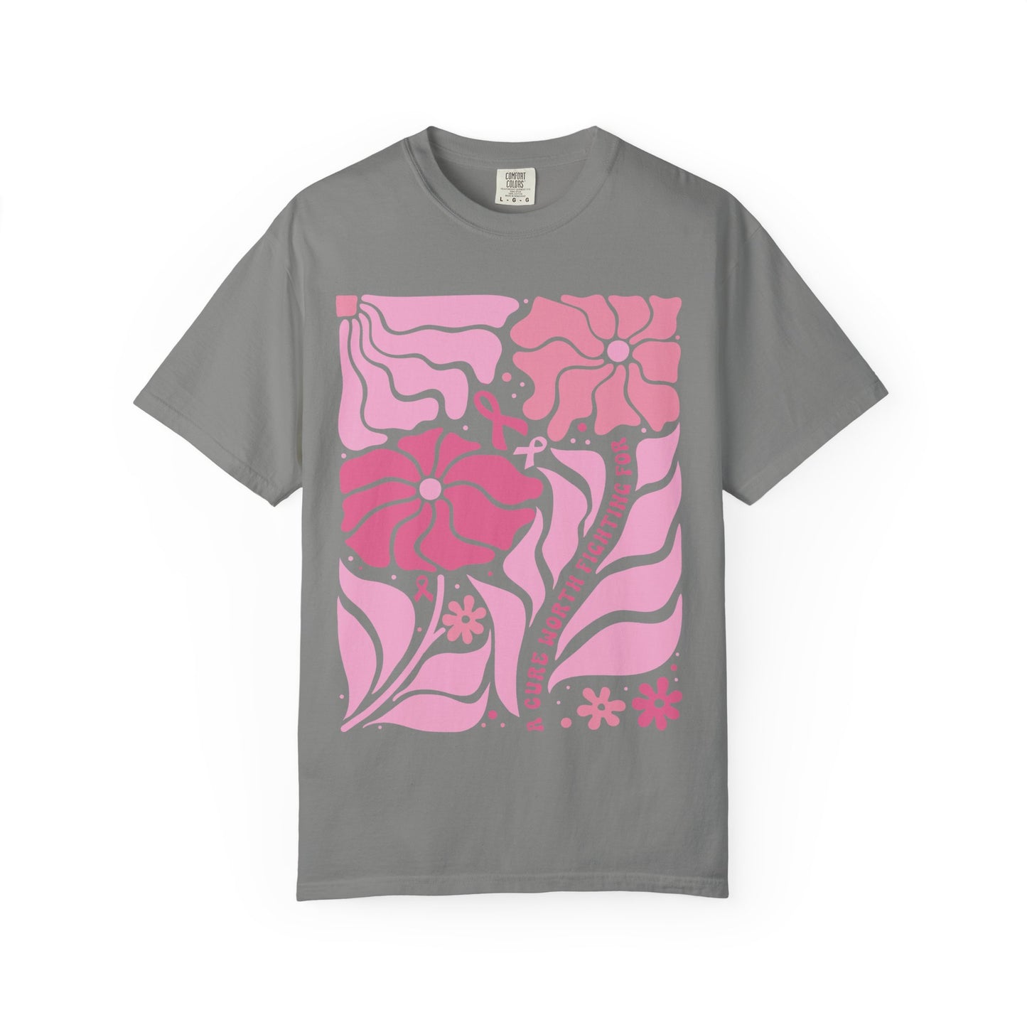 Floral Breast Cancer Awareness Tee