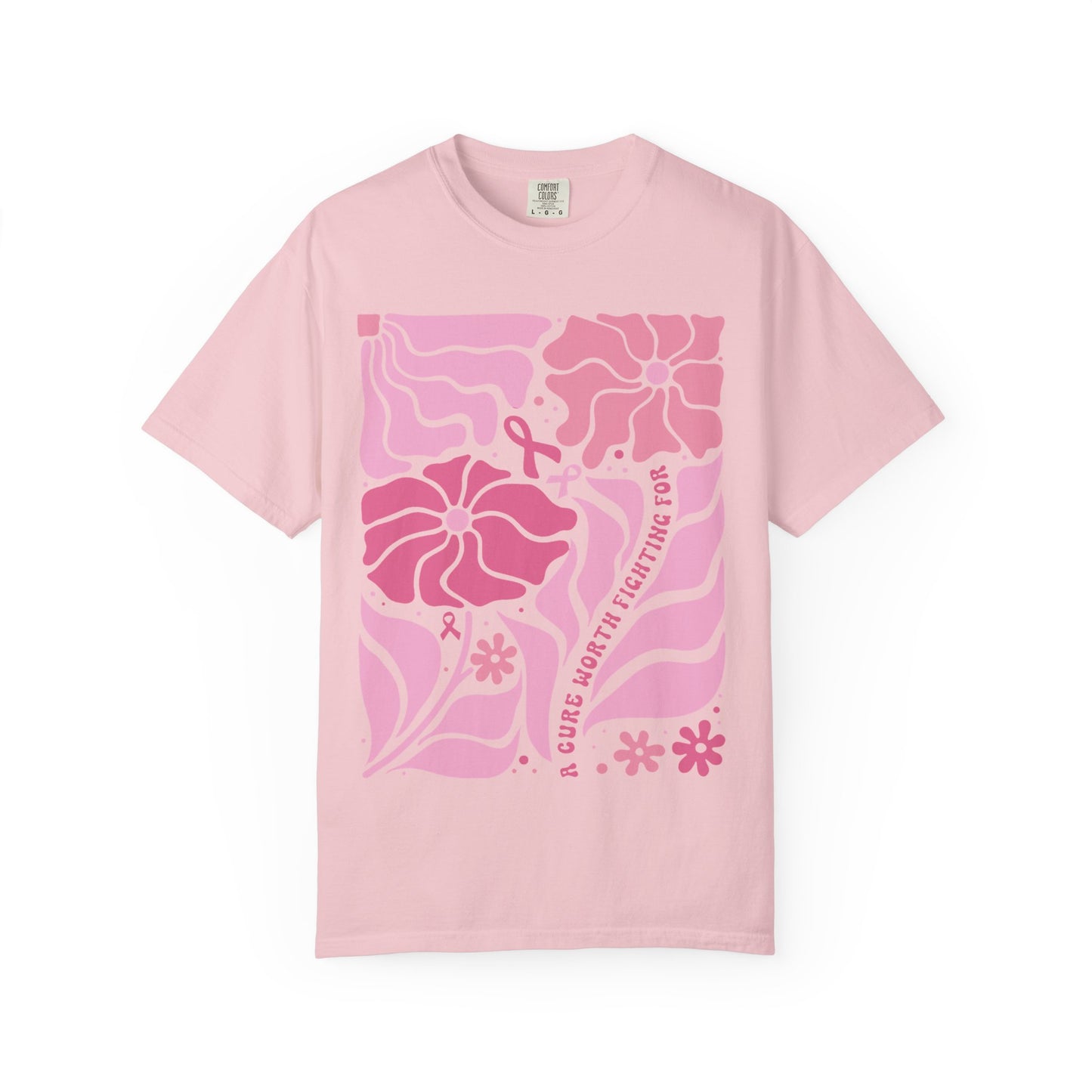Floral Breast Cancer Awareness Tee