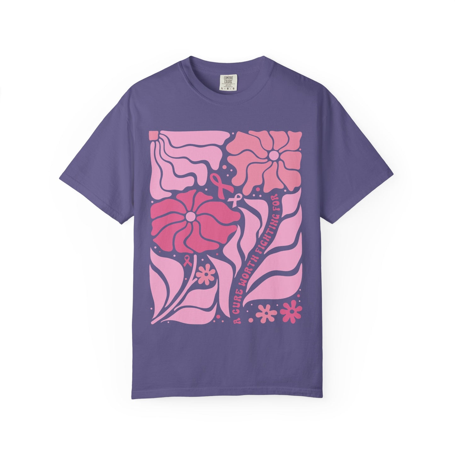 Floral Breast Cancer Awareness Tee