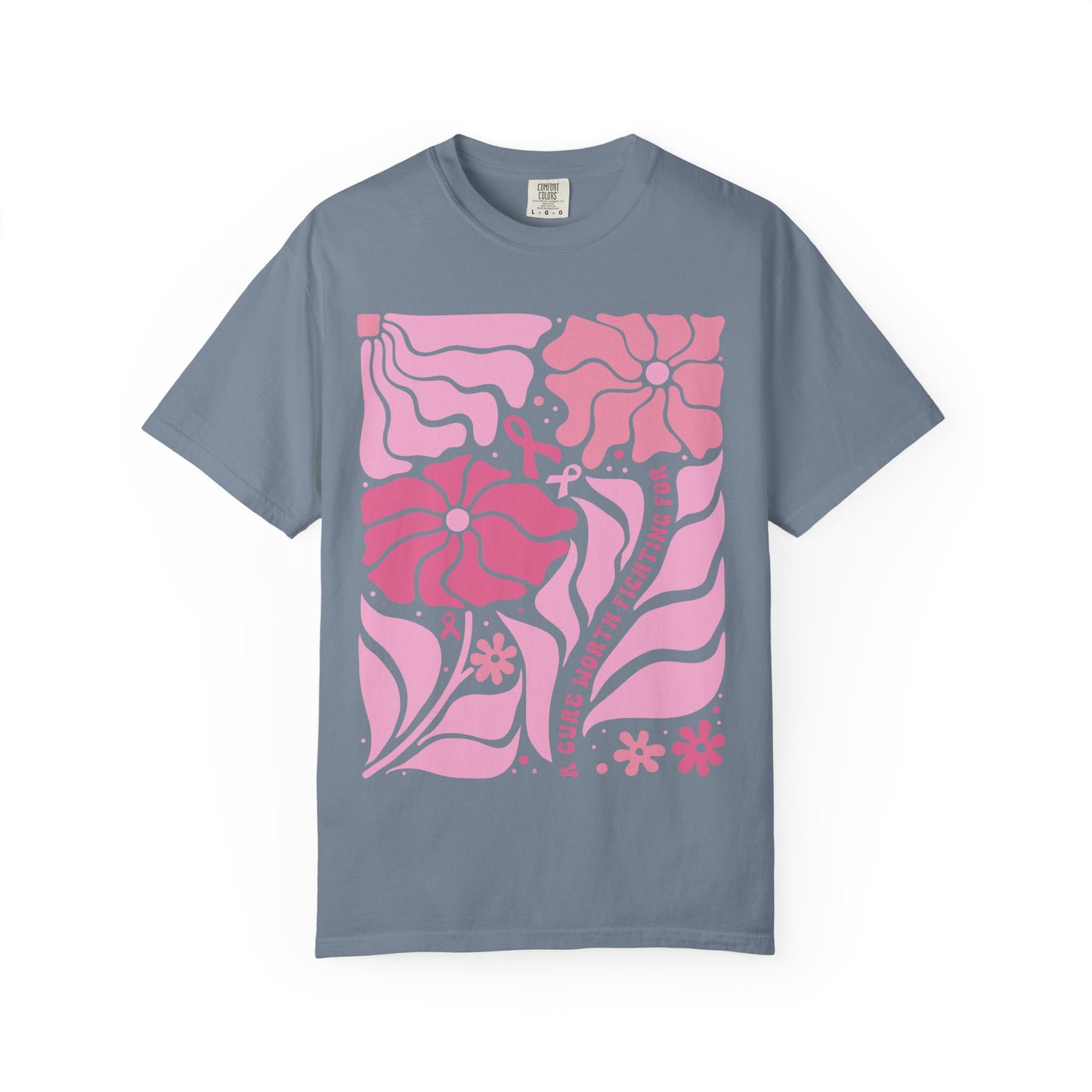 Floral Breast Cancer Awareness Tee