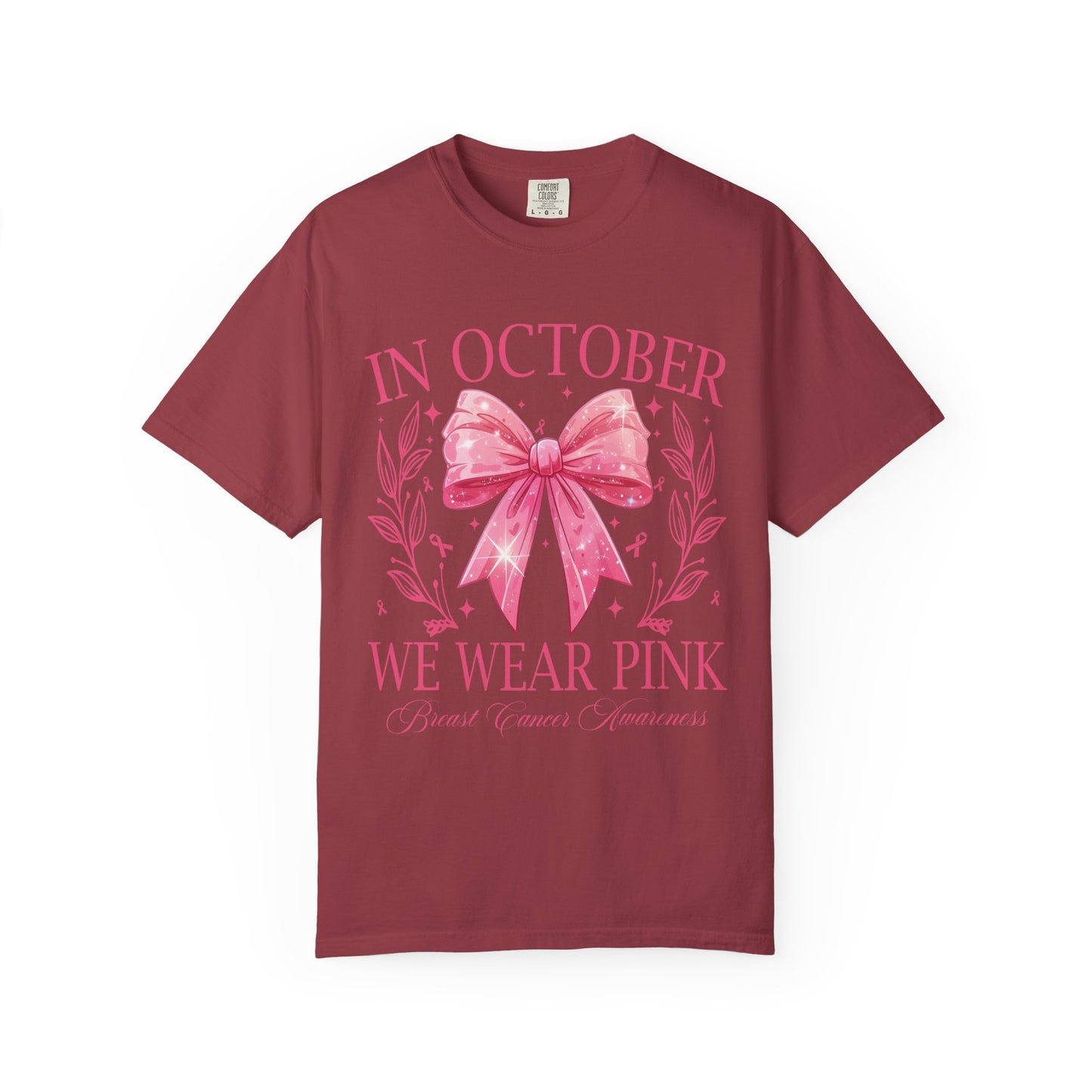 Coquette Bow Breast Cancer Awareness T-Shirt