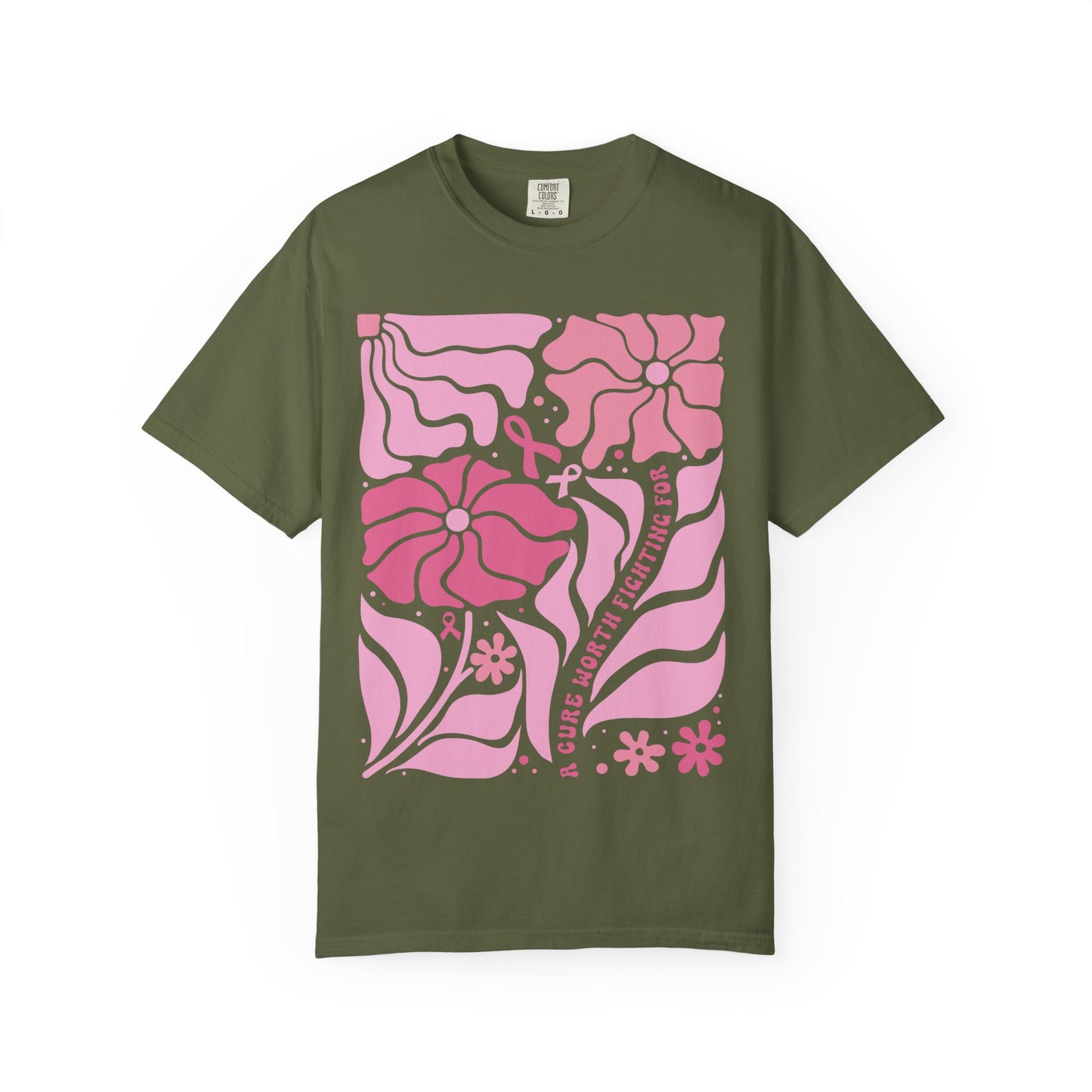 Floral Breast Cancer Awareness Tee