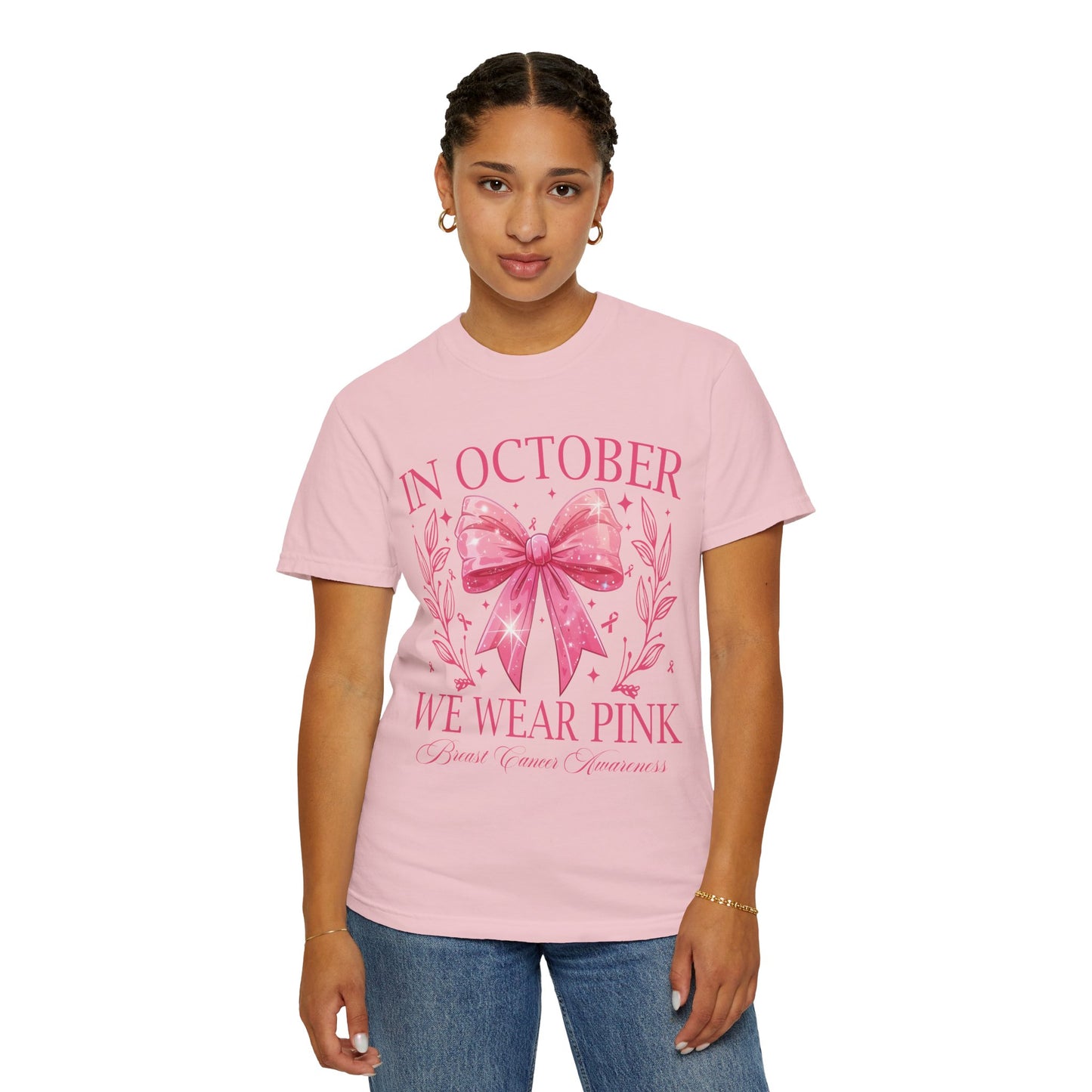 Coquette Bow Breast Cancer Awareness T-Shirt