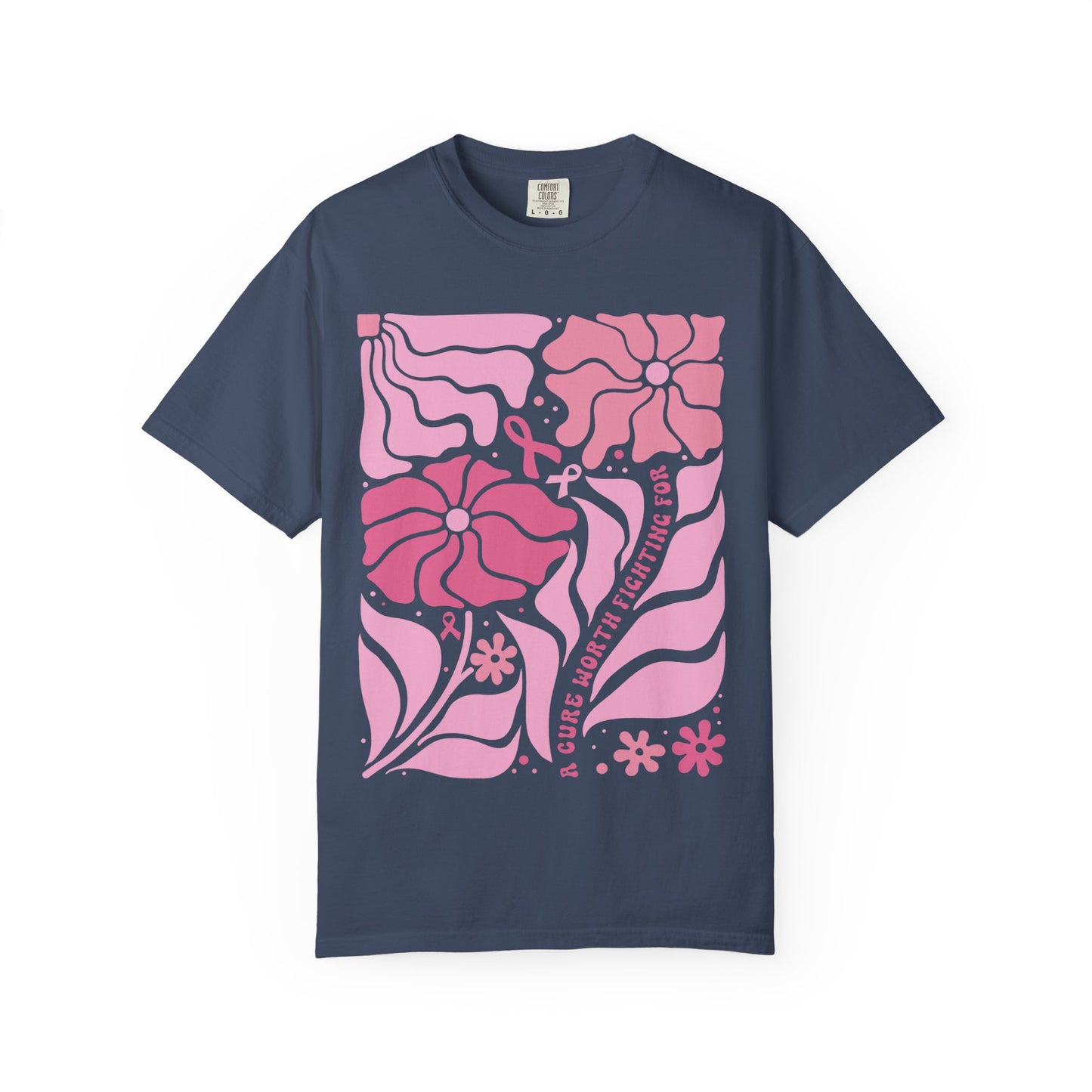 Floral Breast Cancer Awareness Tee