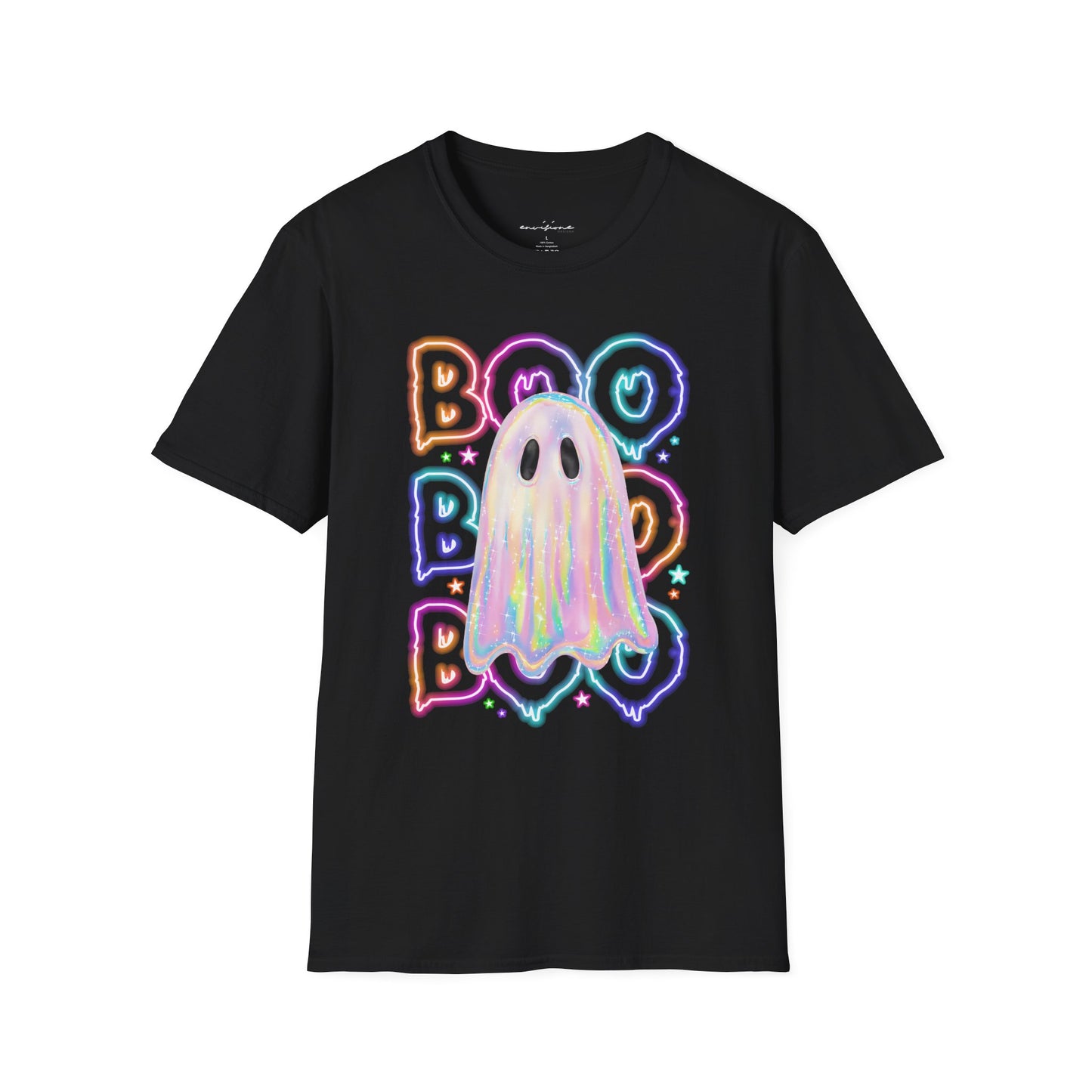 Cute Colorful Neon Boo Ghost T-Shirt, Spooky Costume Tee, Halloween Party Shirt, Ghost Lover Gift