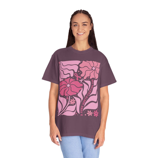 Floral Breast Cancer Awareness Tee