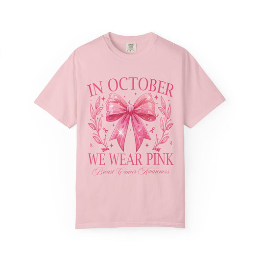 Coquette Bow Breast Cancer Awareness T-Shirt