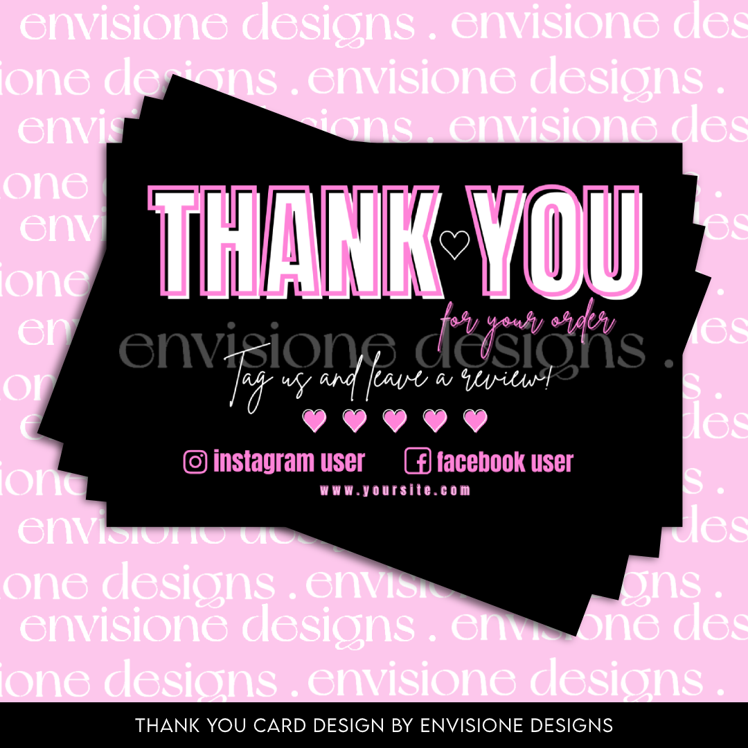Pink Thank You with Review Template