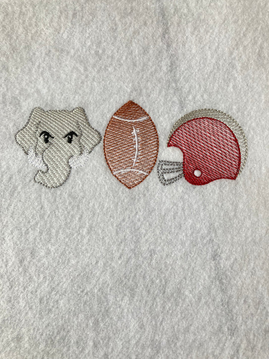 Bama Football Sketch Embroidered Tee